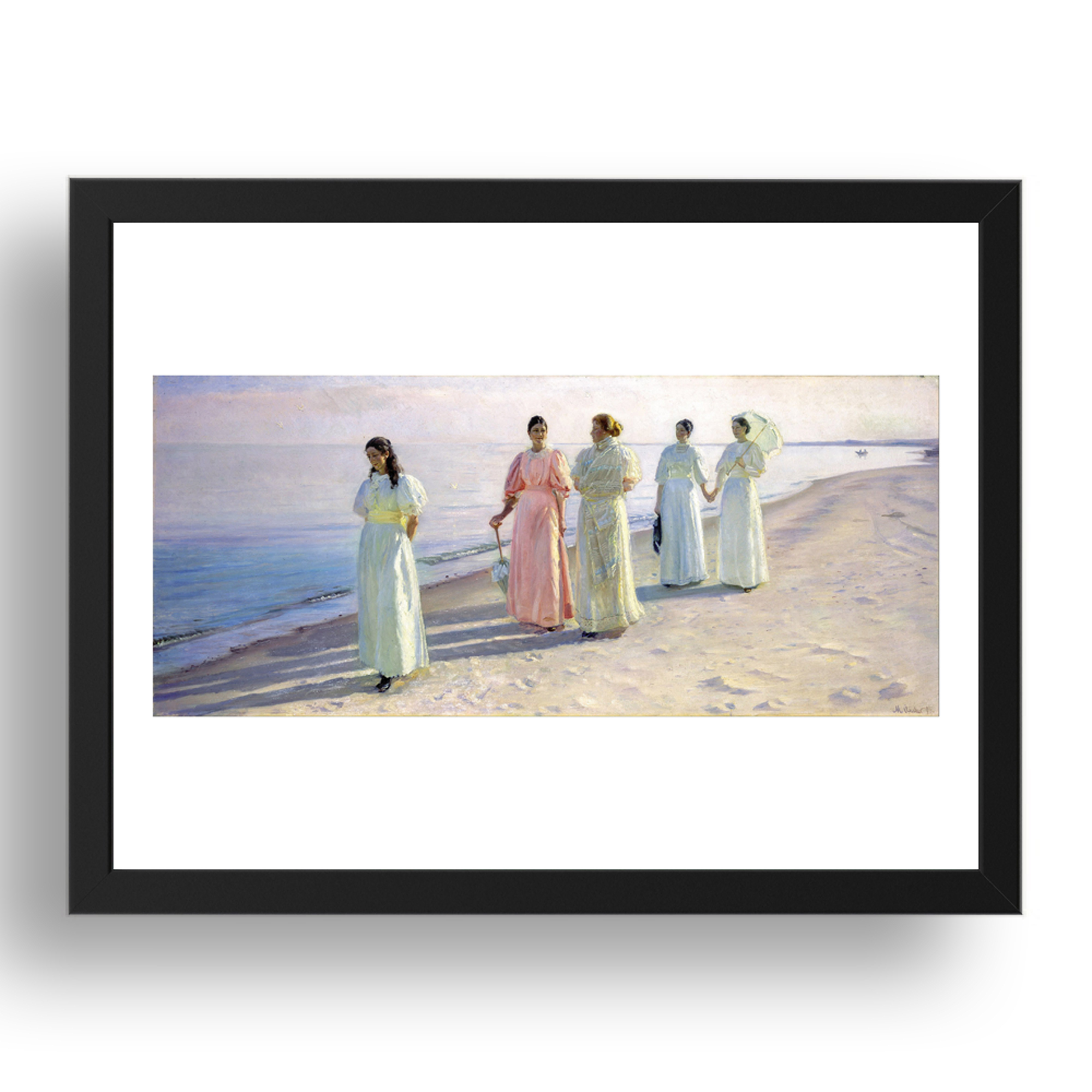 Michael Ancher - A Stroll On The Beach [1896], A3 (17x13") Black Frame - Picture 1 of 1